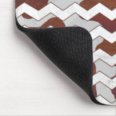 Chevron Koe Brown and White Print Muismat (Hoek)