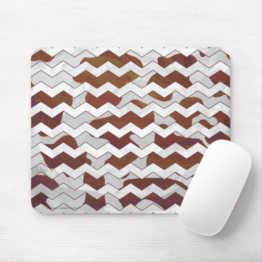 Chevron Koe Brown and White Print Muismat (Met muis)