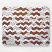 Chevron Koe Brown and White Print Muismat (Voorkant)