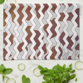 Chevron Koe Brown and White Print Theedoek (Gevouwen)