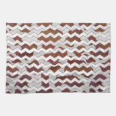 Chevron Koe Brown and White Print Theedoek (Horizontaal)