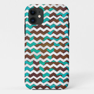 Chevron Koe Brown en Blauwgroen print Case-Mate iPhone Case