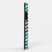 Chevron Koe Brown en Blauwgroen print Case-Mate iPhone Case (Achterkant/rechts)