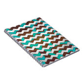 Chevron Koe Brown en Blauwgroen print Notitieboek (Rechterzijde)