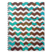 Chevron Koe Brown en Blauwgroen print Notitieboek (Voorkant)