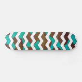 Chevron Koe Brown en Blauwgroen print Skateboard (Horizontaal)