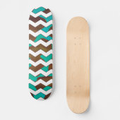 Chevron Koe Brown en Blauwgroen print Skateboard (Voorkant)