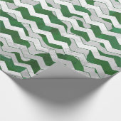 Chevron Koe Green en White Print Cadeaupapier (Hoek)