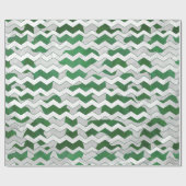 Chevron Koe Green en White Print Cadeaupapier (Vlak)