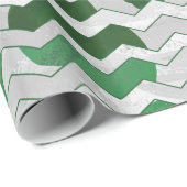 Chevron Koe Green en White Print Cadeaupapier (Rol Hoek)