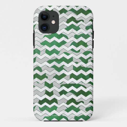 Chevron Koe Green en White Print Case-Mate iPhone Case (Achterkant)