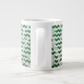 Chevron Koe Green en White Print Grote Koffiekop (Achterkant)