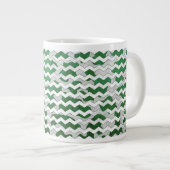 Chevron Koe Green en White Print Grote Koffiekop (Voorkant rechts)