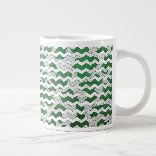 Chevron Koe Green en White Print Grote Koffiekop (Rechts)