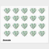 Chevron Koe Green en White Print Hart Sticker (Vel)