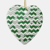 Chevron Koe Green en White Print Keramisch Ornament (Rechts)