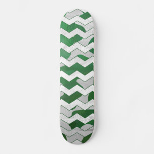 Chevron Koe Green en White Print Persoonlijk Skateboard