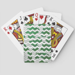 Chevron Koe Green en White Print Speelkaarten