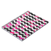Chevron Koe Hot Pink en Black Print Notitieboek (Linkerzijde)