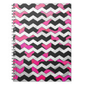 Chevron Koe Hot Pink en Black Print Notitieboek (Voorkant)