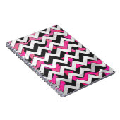Chevron Koe Hot Pink en Black Print Notitieboek (Rechterzijde)