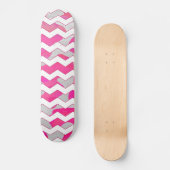Chevron Koe Hot Pink en White Print Persoonlijk Skateboard (Voorkant)