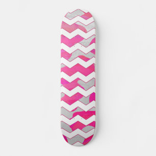 Chevron Koe Hot Pink en White Print Persoonlijk Skateboard