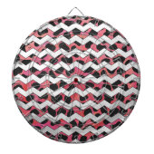 Chevron Koe Roze en Zwart Dartbord (Voorkant)