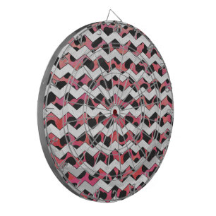 Chevron Koe Roze en Zwart Dartbord