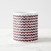Chevron Koe Roze en Zwart Grote Koffiekop (Voorkant)