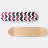 Chevron Koe Roze en Zwart Persoonlijk Skateboard (Horizontaal)