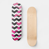 Chevron Koe Roze en Zwart Persoonlijk Skateboard (Voorkant)