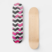 Chevron Koe Roze en Zwart Persoonlijk Skateboard (Voorkant)