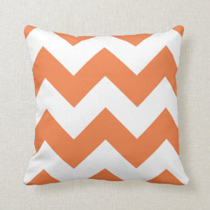 Chevron kussen met Celosia Oranje Zigzag