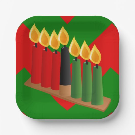 chevron kwanzaa papieren bordje (Voorkant)