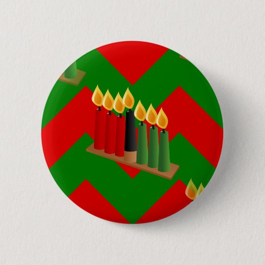 chevron kwanzaa ronde button 5,7 cm (Voorkant)