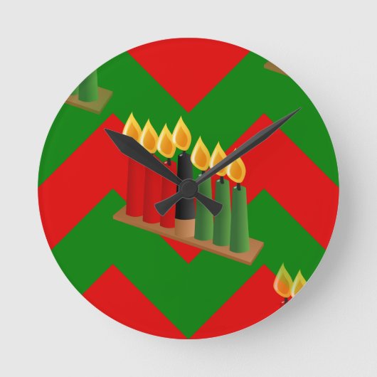chevron kwanzaa ronde klok (Voorkant)