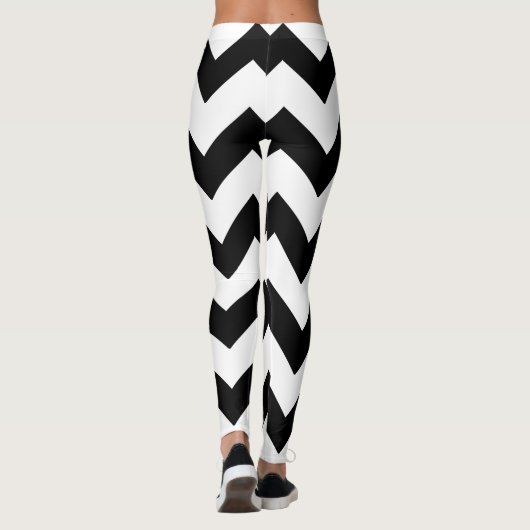 Chevron L Pattern Cute Monogrammed Black Leggings (Achterkant)