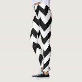Chevron L Pattern Cute Monogrammed Black Leggings (Links)