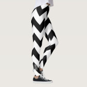 Chevron L Pattern Cute Monogrammed Black Leggings (Rechts)