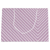 Chevron lavender en wit groot cadeauzakje (Voorkant)