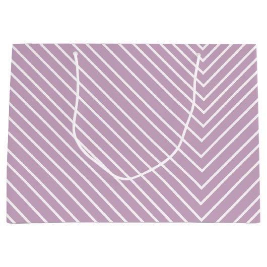 Chevron lavender en wit groot cadeauzakje (Voorkant)