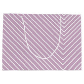 Chevron lavender en wit groot cadeauzakje (Achterkant)