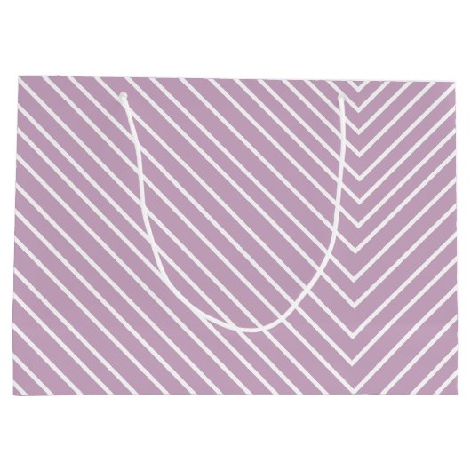 Chevron lavender en wit groot cadeauzakje (Achterkant)