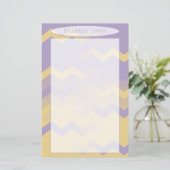 Chevron Lavender & Gold Stationery voor handschrif (Staand voorkant)