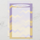 Chevron Lavender & Gold Stationery voor handschrif (Voorkant / Achterkant)
