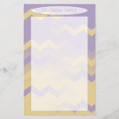 Chevron Lavender & Gold Stationery voor handschrif (Voorkant)