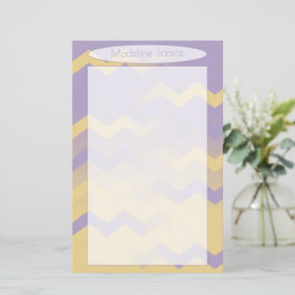 Chevron Lavender & Gold Stationery voor handschrif
