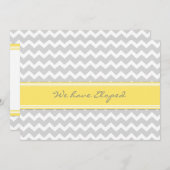 Chevron Lemon Gray Elopement-aankondigingskaarten Aankondiging (Voorkant / Achterkant)