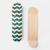 Chevron Leopard Brown en Blauwgroen Print Persoonlijk Skateboard (Voorkant)